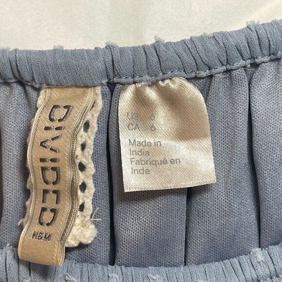 H&M Divided Pigeon Blue Flounced Dress - Size 6 - Picture 10 of 12